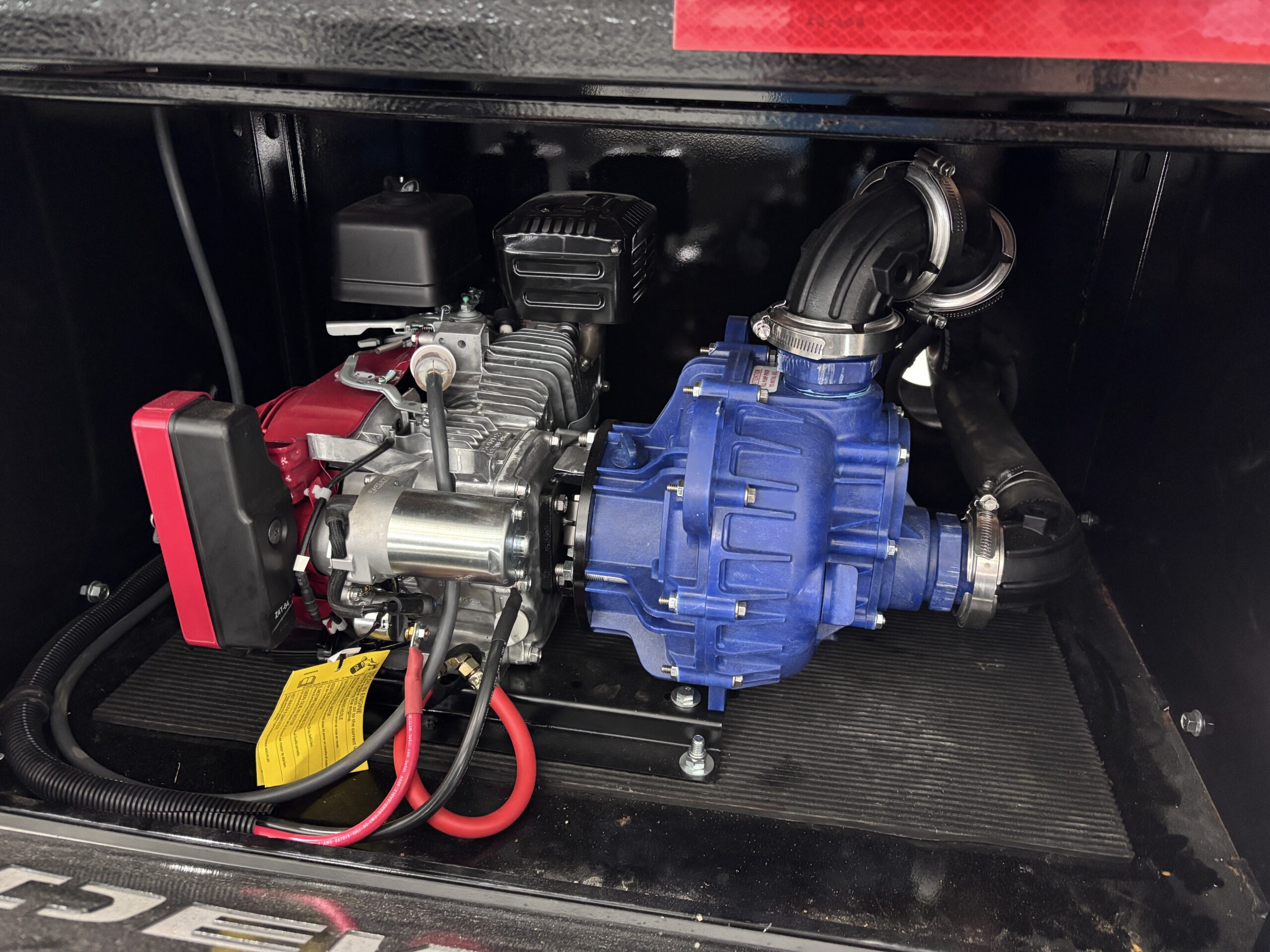 John Blue PSP-3240-G6HEFLG installed in a storage box on a Demco 42' liquid tender, fuel tank removed.
